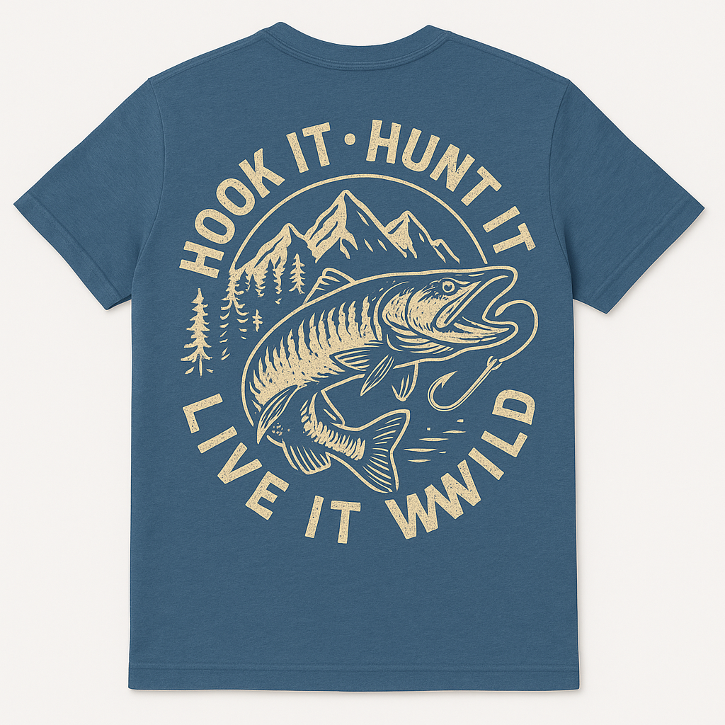 Wildhook Co. Musky Tee – Deepwater Blue Edition